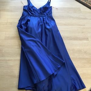 Long Satin Tank Ball Bridal dress with pockets